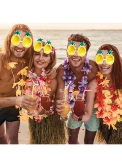Chinco 4 Pairs Pineapple Glasses Fruit Shape Glasses Hawaiian Tropical Pineapple Sunglasses For Party Supplies  - Image 5