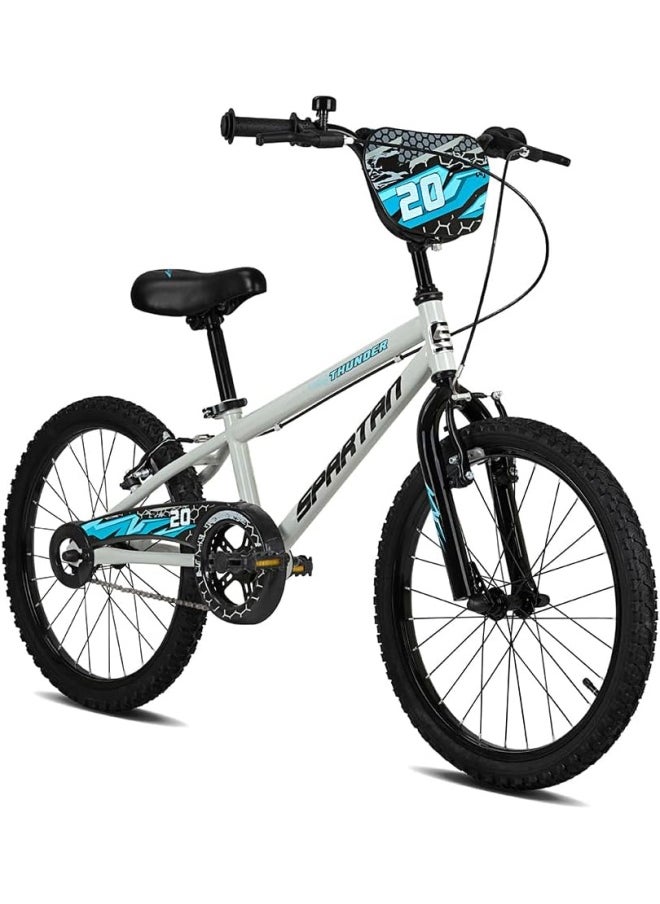 Spartan Thunder 20" Bicycle - Gray Gloss, Ergonomic Frame, Optimized Crank, Removable Stabilizers, For Kids 8 to 10  - Image 1
