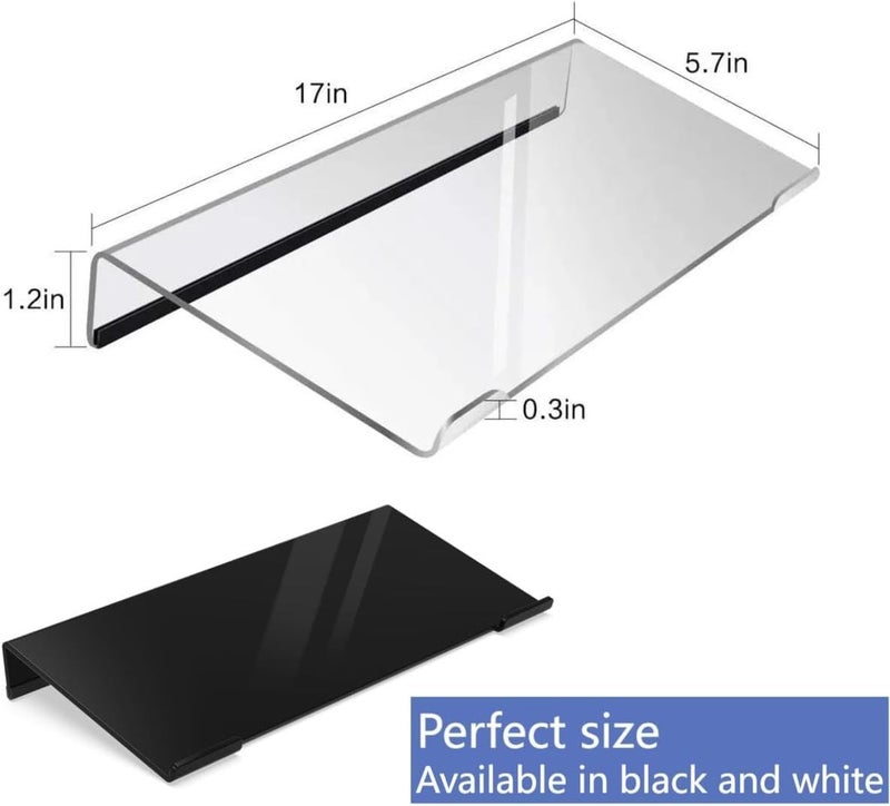Eitonbu Computer Keyboard Standï¼ŒAcrylic Keyboard Tray with Rubber Stripï¼ŒTicker Acrylic Riserï¼ˆHolderï¼‰ for Easy Ergonomic Typing and Working at Home and Office (Transparent Upgraded Version) - Image 2