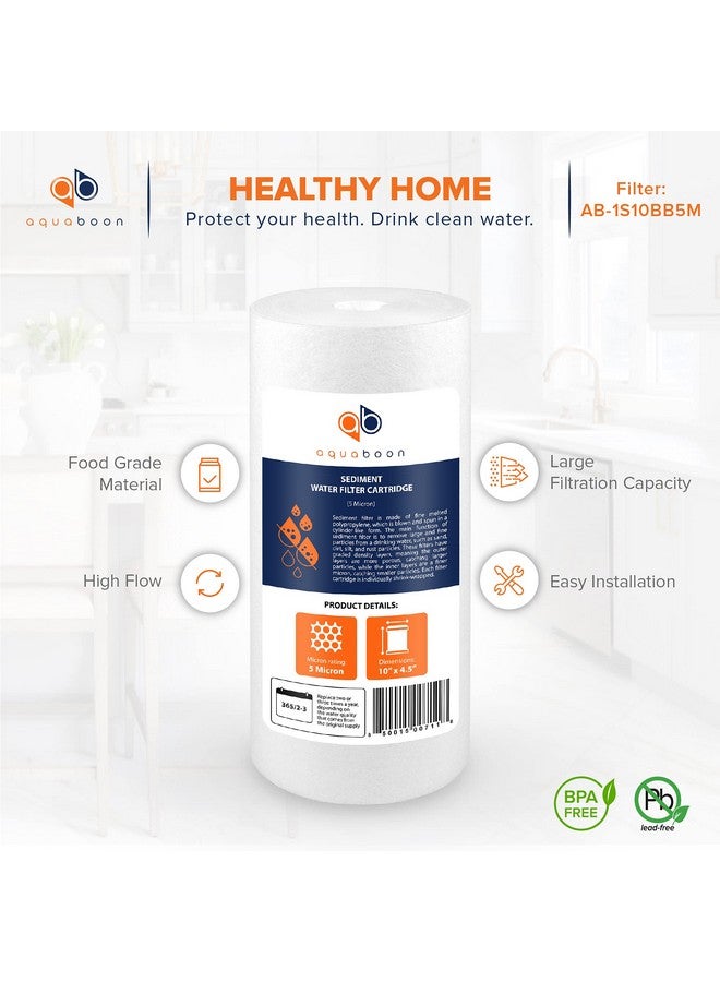 أكوابون فلتر مياه بديل لمرشح الرواسب المائية Aquaboon 5 ميكرون 10 × 4.5 لكامل المنزل، متوافق مع DGD-5005، WFHD13001B، عبوة من 4 قطع - Image 3