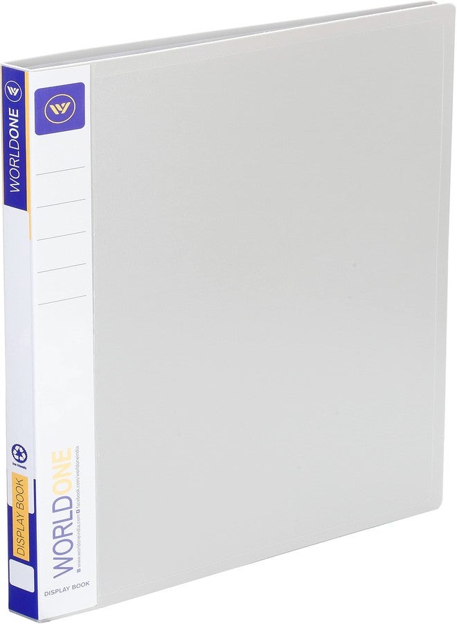 Worldone A4 Size Display Book File | Made of 0.8 mm Virgin PP Sheet | 30 Bound Top Loading Plastic Binder Sleeves | Folder for Individuals, School & Offices | Grey, Set of 2 - Image 4
