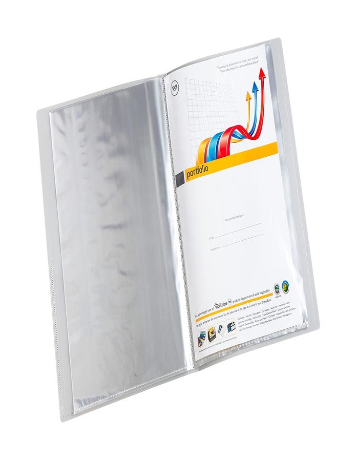 Worldone A4 Size Display Book File | Made of 0.8 mm Virgin PP Sheet | 30 Bound Top Loading Plastic Binder Sleeves | Folder for Individuals, School & Offices | Grey, Set of 2 - Image 3