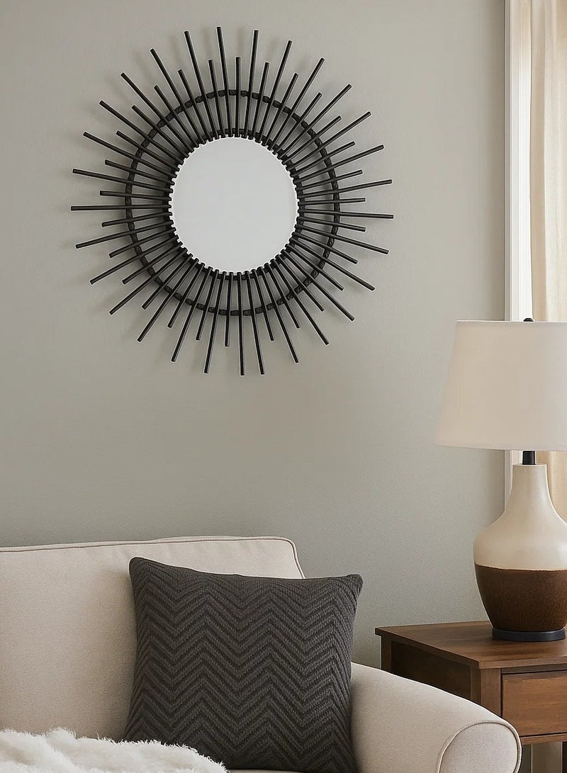 لوفت ريبيكا، مرآة، دائرية، D76XP2CMS، زجاج، راتان-158229A - Image 1