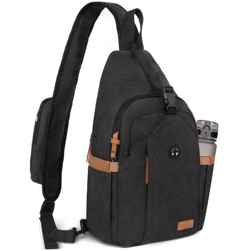 OSOCE Sling Bag for Men, Anti Theft Crossbody with Tunnel Lock, Waterproof Canvas Shoulder Backpack for Travel Hiking Daily - Image 1