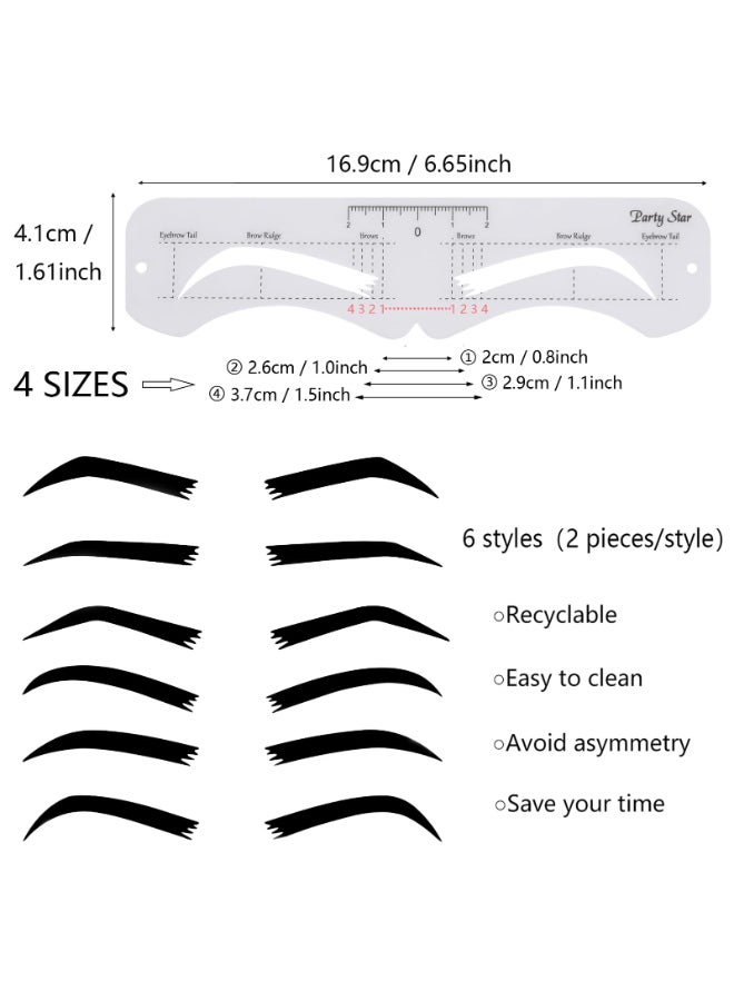 Ohlove 12 Pcs Reusable Eyebrow Stencil Eyebrow Template with Elastic Band for Beginners eyebrow distance 2035cm - Image 4