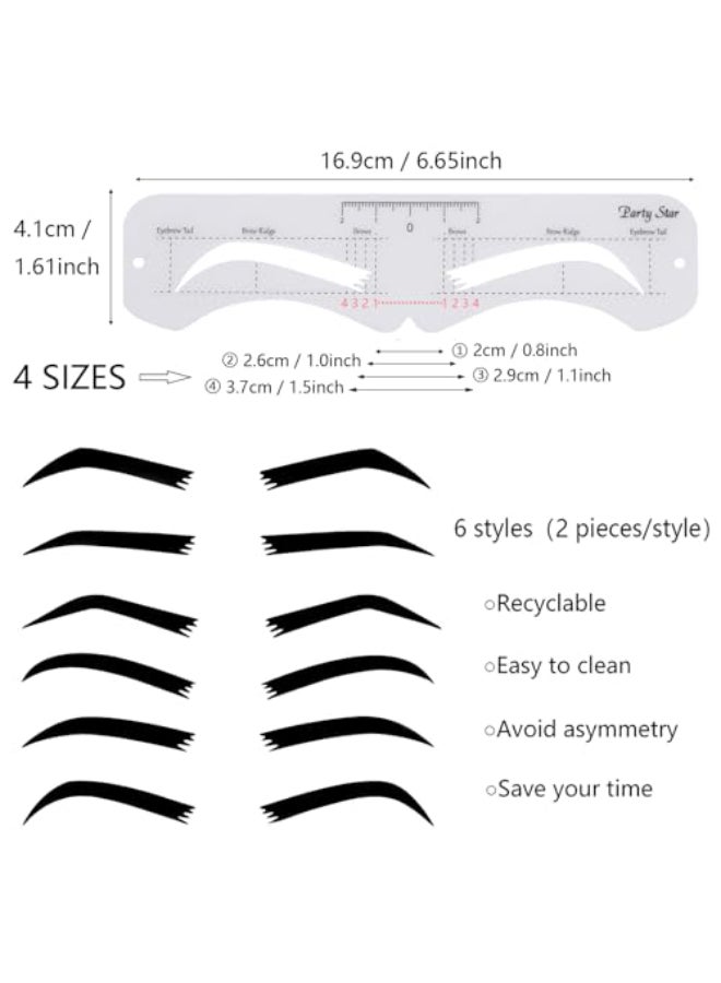 Ohlove 12 Pcs Reusable Eyebrow Stencil Eyebrow Template with Elastic Band for Beginners eyebrow distance 2035cm - Image 3