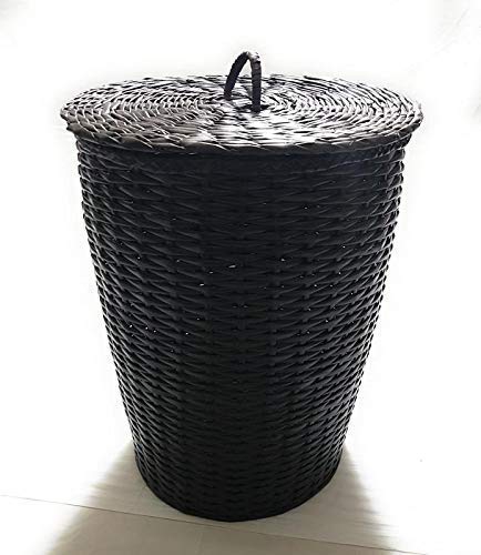 Sonas Creation Paperus Dark Brown Large Laundry Basket Hamper Toys Storage Basket with Lid 35 Liters 17 Inches Tall Eco Friendly Handmade of Paper Ropes - Image 3