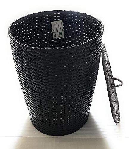 Sonas Creation Paperus Dark Brown Large Laundry Basket Hamper Toys Storage Basket with Lid 35 Liters 17 Inches Tall Eco Friendly Handmade of Paper Ropes - Image 4