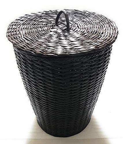 Sonas Creation Paperus Dark Brown Large Laundry Basket Hamper Toys Storage Basket with Lid 35 Liters 17 Inches Tall Eco Friendly Handmade of Paper Ropes - Image 1