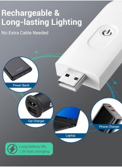 سبا لوكستيك مصباح كتاب قابل لإعادة الشحن عبر USB، أبيض دافئ، سطوع قابل للتعديل لحماية العين، مشبك محمول لقراءة الكتب في السرير أو السيارة، لون أبيض  - Image 3