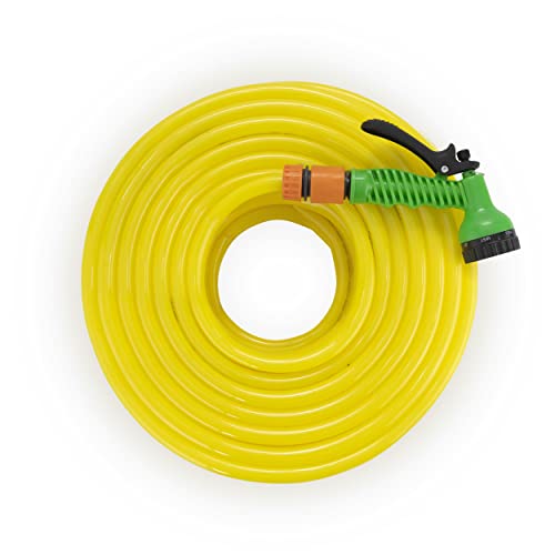 Garbnoire 20M 0.5" Pvc Heavy Duty Yellow Garden Pipe|Lightweight,Durable & Flexible Garden Hose With Garden Accessories Like Hose Quick Connector,Tap Adapter & Water Spray Gun (Nozzle) - Image 2
