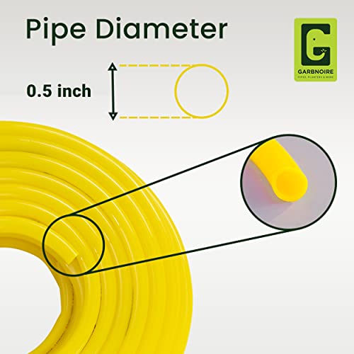 Garbnoire 20M 0.5" Pvc Heavy Duty Yellow Garden Pipe|Lightweight,Durable & Flexible Garden Hose With Garden Accessories Like Hose Quick Connector,Tap Adapter & Water Spray Gun (Nozzle) - Image 4