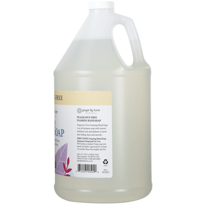 Ginger Lily Farms Botanicals All-Purpose Foaming Hand Soap Refill, Fragrance Free, 100% Vegan & Cruelty-Free, Unscented, 1 Gallon (128 Fl.Oz) - Image 2