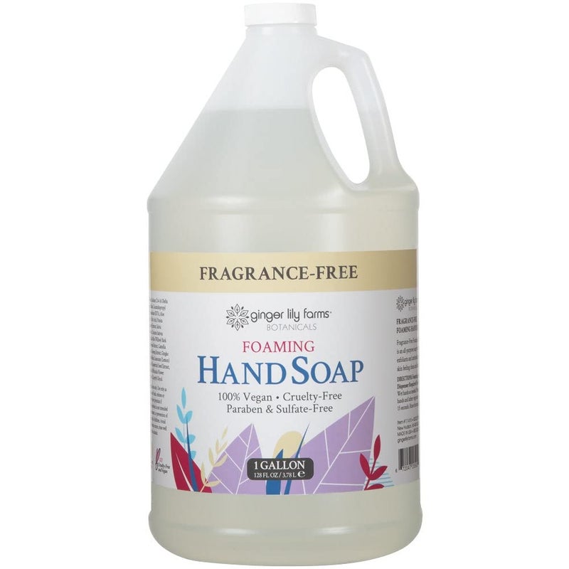 Ginger Lily Farms Botanicals All-Purpose Foaming Hand Soap Refill, Fragrance Free, 100% Vegan & Cruelty-Free, Unscented, 1 Gallon (128 Fl.Oz) - Image 1