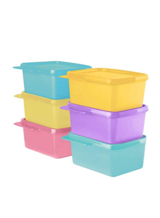 توبروير تابروير 11155971 علبة بلاستيكية للثلاجة - 500 مل، 6 قطع، أخضر، بنفسجي، وردي، أزرق، أصفر - Image 1