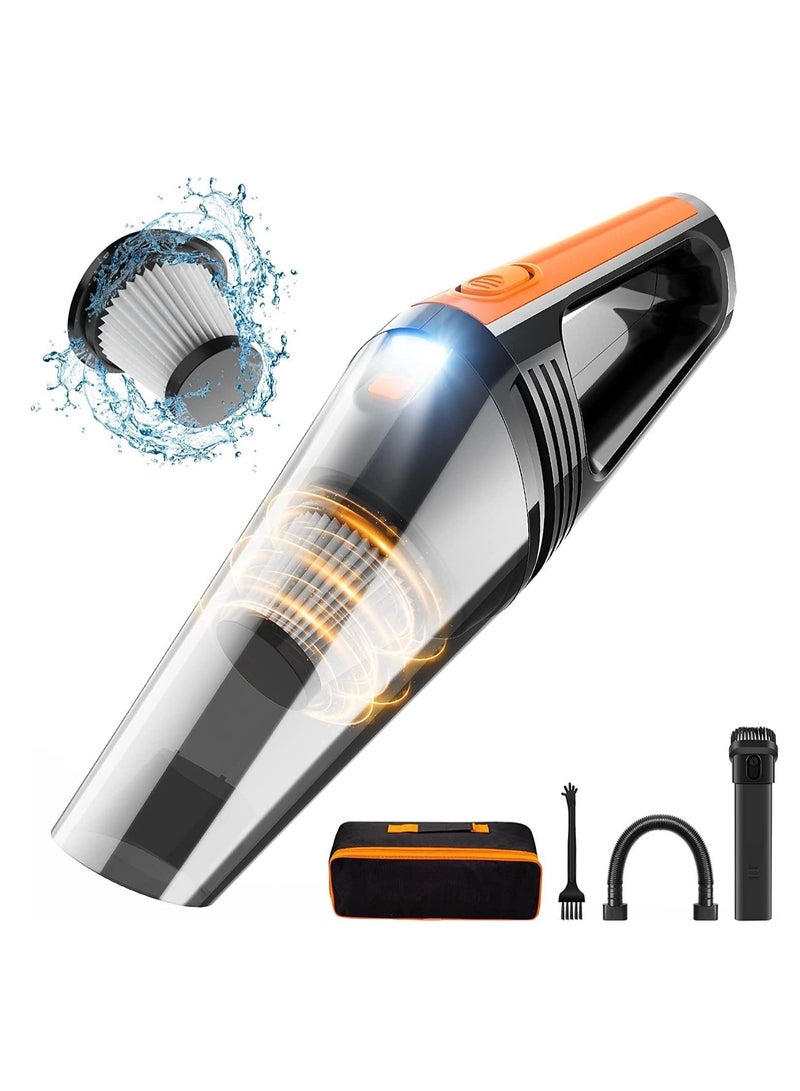 Excefore Cordless Portable Handheld Vacuum, Quick Cleaning Duster, Lightweight Hand Vacuum with Different Nozzles 6000pa Powerful Cyclonic Suction Wet Dry for Car Sofa Keyboard Pet Hair - Image 1