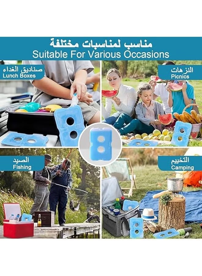 ح واحة 6 قطع كيس ثلج رفيع، مبرد سريع التجميد قابل لإعادة الاستخدام، طويل الصلاحية، خفيف الوزن، لصندوق الغداء والنزهات والتخييم، للحفاظ على الطعام بارداً وطازجاً - Image 3