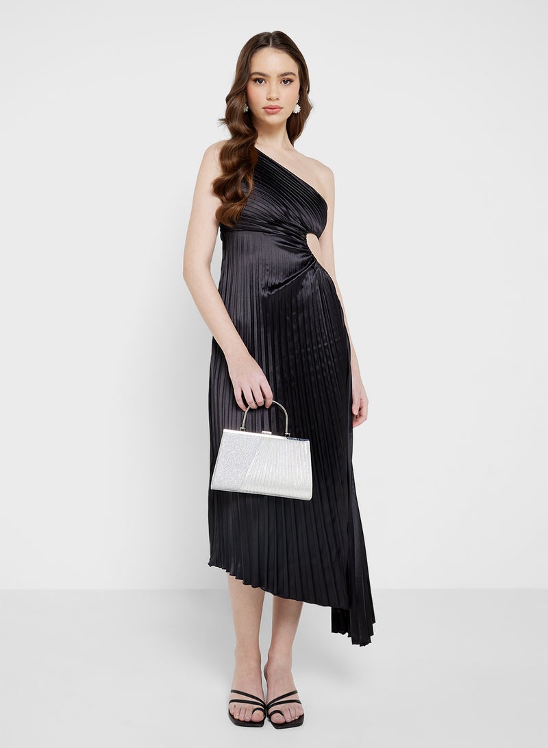 ELLA Pleated One-Shoulder Dress - Image 1