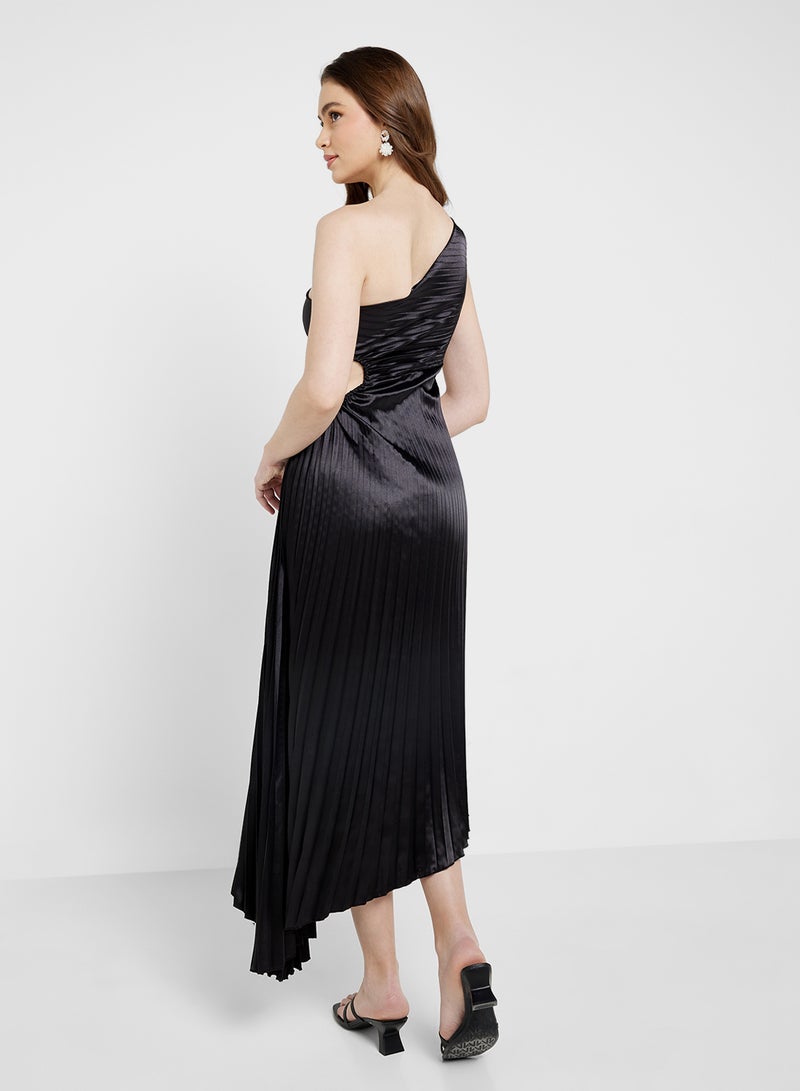 ELLA Pleated One-Shoulder Dress - Image 2