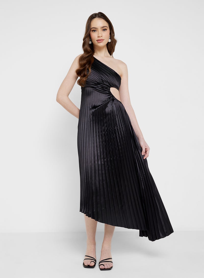 ELLA Pleated One-Shoulder Dress - Image 4