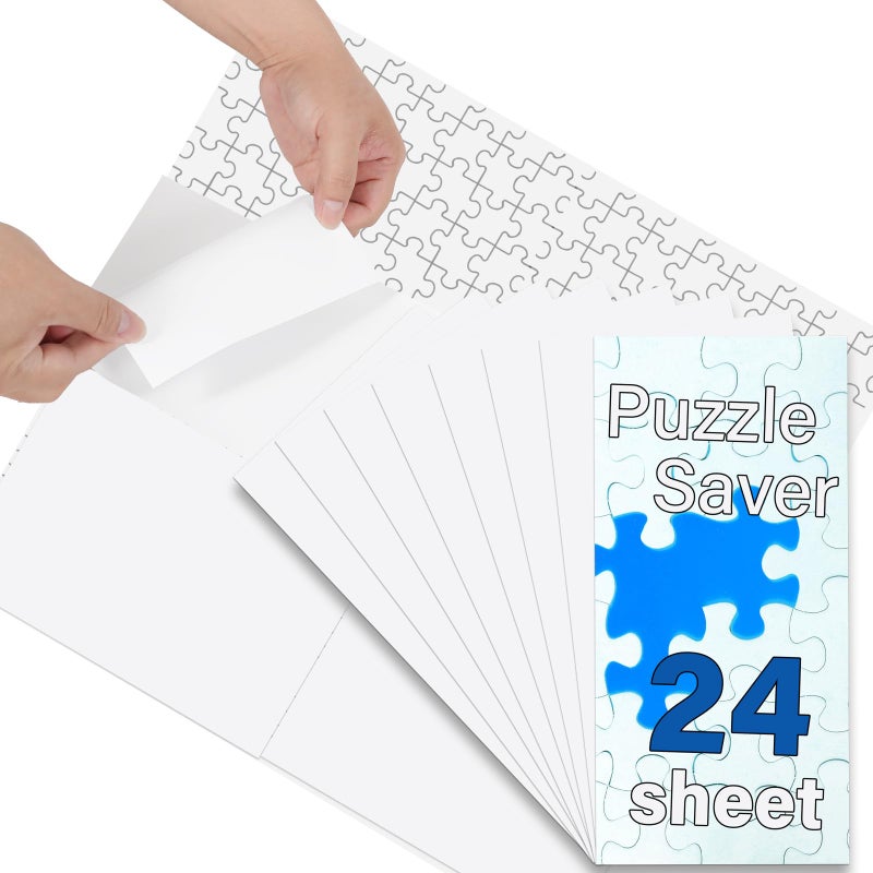KOSTBAR Puzzle Glue Sheets for 1000Pieces 24 PCS Puzzles Saver Sheets Easy Peel and Stick Jigsaw Sticker Sheets NoClean Puzzle Glue Stickers Gifts for Puzzles Lovers - Image 2