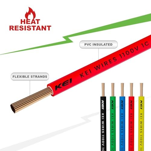 KEI CONFLAME GREEN PLUS 2.5 sqmm 1 Core Copper Heat Resistant Flame Retardant Low Smoke & Halogen - Lead Free House Wire for Domestic & Industrial Electrical Wiring (Red, 90 Meters) - Image 4