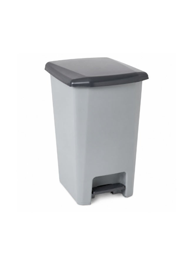 Planet Pedal Trash Bin Grey Heavy-Duty Plastic Soft-Close Lid Foot Pedal for Kitchen Office Shop 41 × 35 × 63 cm (60 Liters) - Image 1