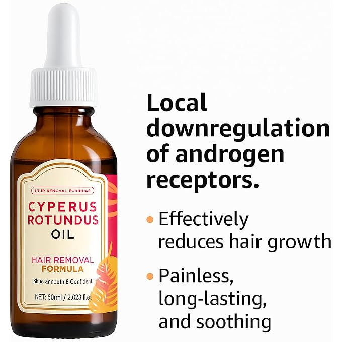 Tynior Nest Cyperus Rotundus Oil for Men & Women, 60ml Natural Hair Removal and Soothing Moisturizer, Reduces Body Hair Growth, Hair Removal Oil Ideal for All Skin Types 2.03 Fl Oz - Image 3