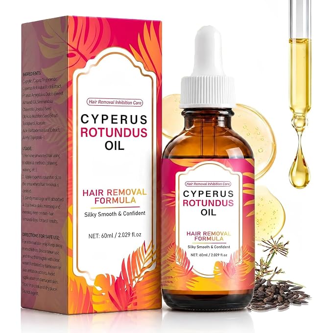Tynior Nest Cyperus Rotundus Oil for Men & Women, 60ml Natural Hair Removal and Soothing Moisturizer, Reduces Body Hair Growth, Hair Removal Oil Ideal for All Skin Types 2.03 Fl Oz - Image 1
