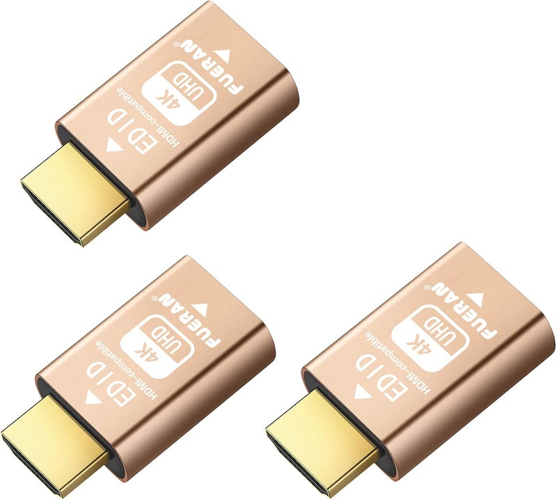 فييران محاكي EDID HDMI - تمرير لمقسمات الفيديو والمفاتيح وأجهزة التمديد ومستقبلات AV - محاكي HDMI وهمي، إخراج إشارة مستقر (3840x2160@60Hz (افتراضي-1080P) -3P) - Image 1