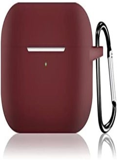 Generic Case for AirPods Pro Case Cover - Full Body Protective Silicone Case Compatible with Apple AirPods Pro Case, Shockproof Cover with Carabiner [Front LED Visible], Dark Red 
