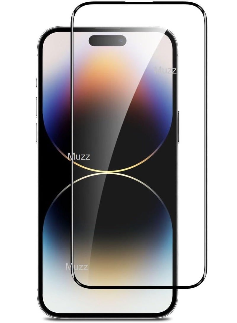 SHOPI Iphone 15 Pro Screen Protector Tempered Glass,3D Curved Edge High Definition Anti Scratch 9H Hardness Bubble-Free Case Friendly Full Glue Screen Protector for Iphone 15 Pro 5G 2023 (5D Glass Black) - Image 1