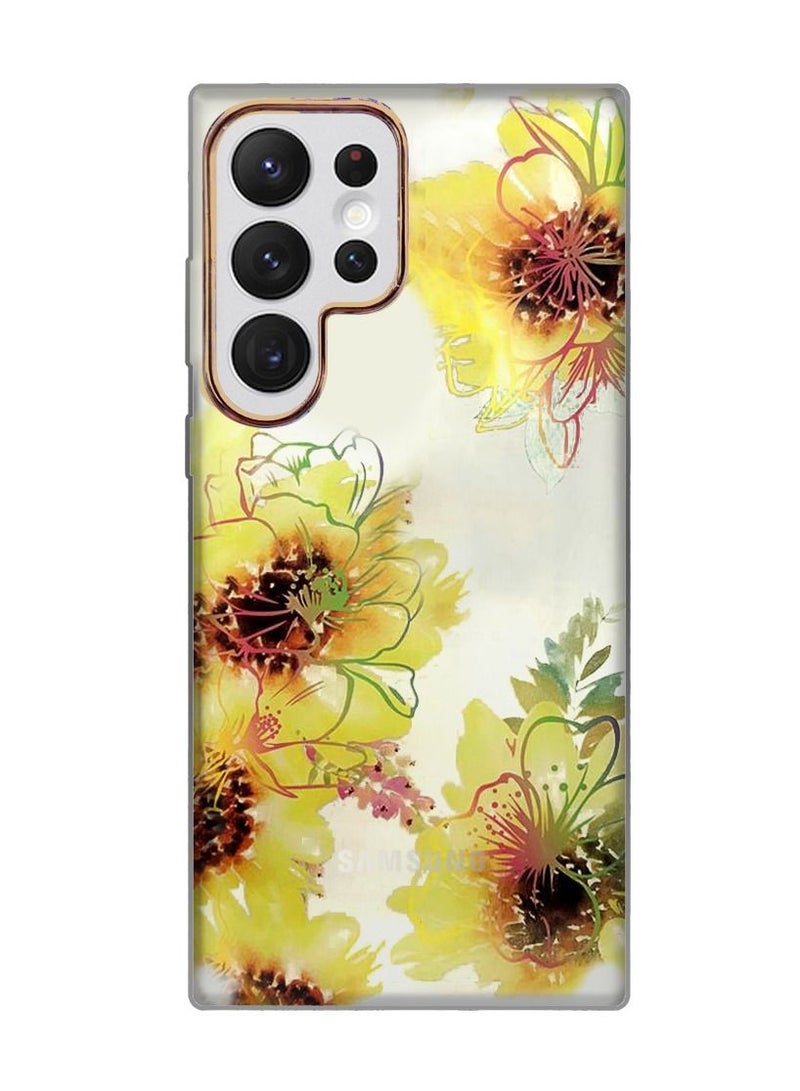 JOWAY Samsung Galaxy S22 Ultra Floral Clear Case Ultra Slim Shockproof Flower Print Transparent Cover Design 1 - Image 1