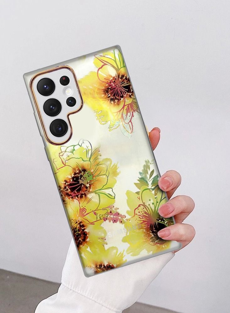JOWAY Samsung Galaxy S22 Ultra Floral Clear Case Ultra Slim Shockproof Flower Print Transparent Cover Design 1 - Image 3