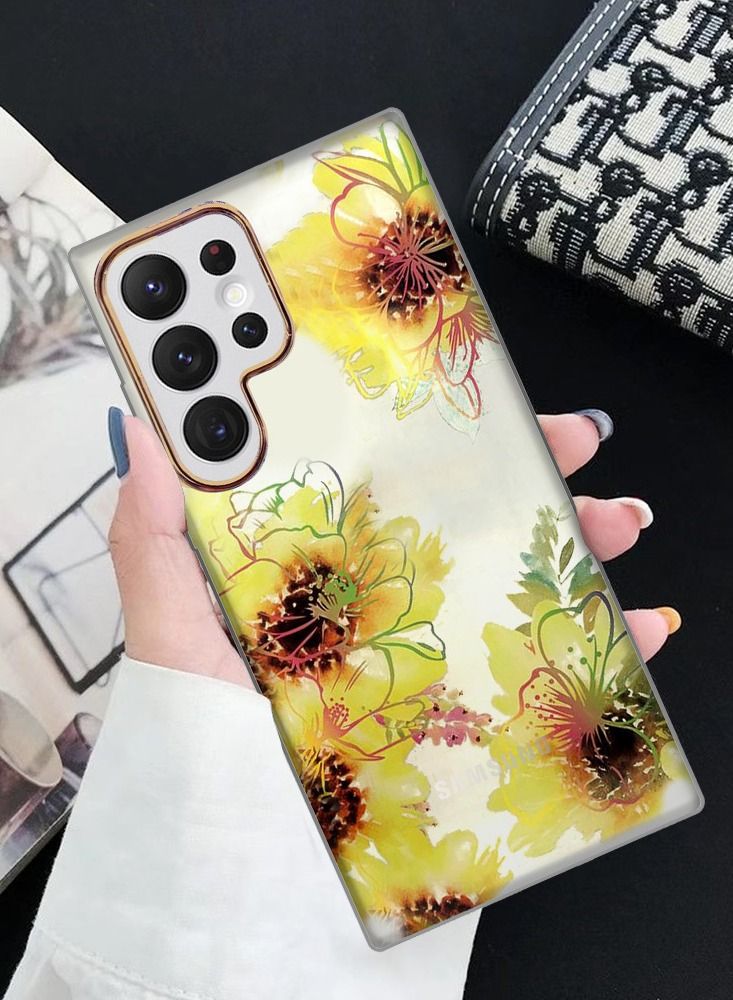 JOWAY Samsung Galaxy S22 Ultra Floral Clear Case Ultra Slim Shockproof Flower Print Transparent Cover Design 1 - Image 2