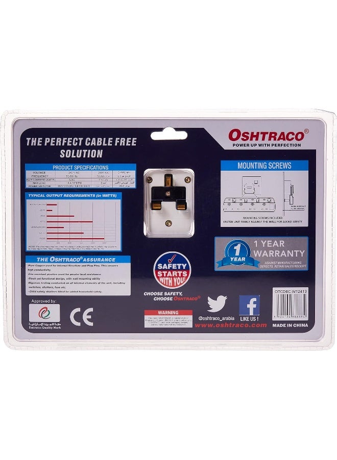 OSHTRACO Multi Plug Extension Socket, 4 Way Electrical Outlet Extender - Image 2