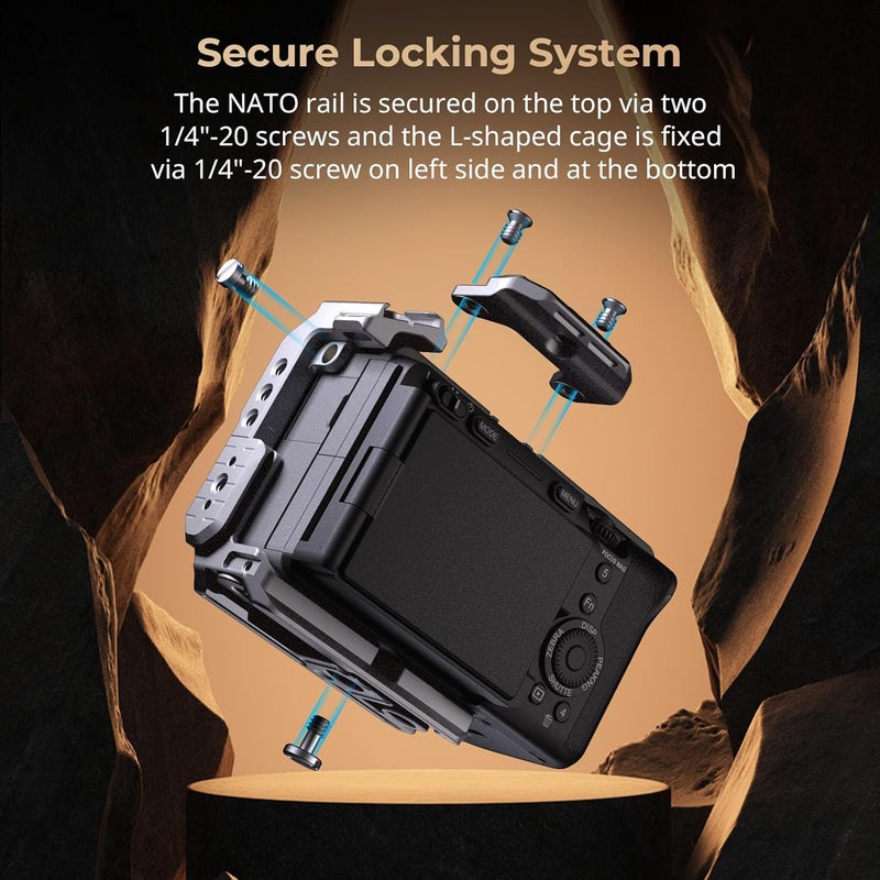 SMALLRIG HawkLock Quick Release Half Cage for Sony FX3 / FX30, with Cold Shoe and NATO Rail, Quick Release Plate for Arca, for Sony XLR Handle, for DJI RS 3 / RS 3 Pro/RS 4 / RS 4 Pro Gimbal - Image 2
