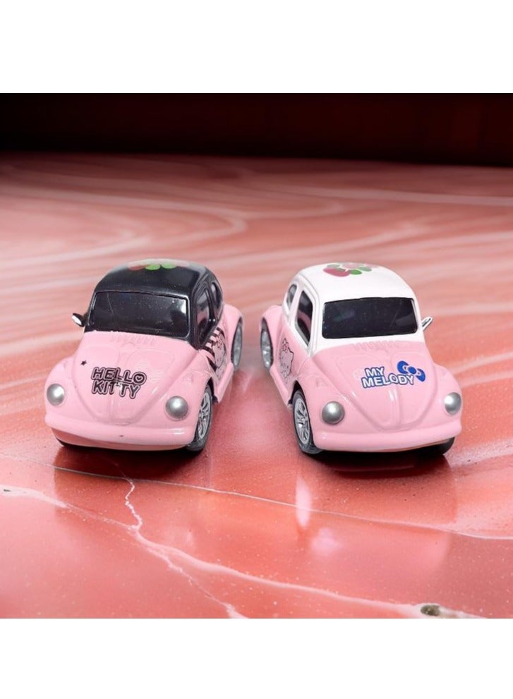 2pcs Children's Pull Back Mini Cartoon Vehicle and Styling Alloy Diecast Vehicle Models Collection Set Kids Toys for Boys and Girls - Image 1