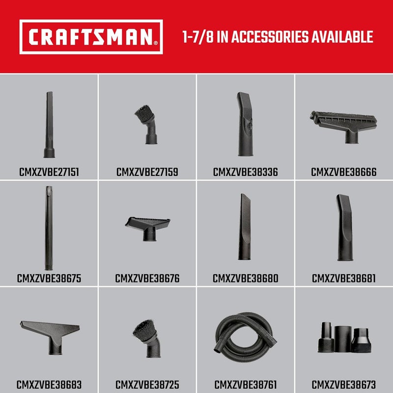 كرافتس مان فرشاة تنظيف من CRAFTSMAN، رقم المنتج: CMXZVBE38725، بقطر 1-7/8 بوصة، ملائمة لأجهزة الشفط الرطبة والجافة المستخدمة في المحلات التجارية - Image 5