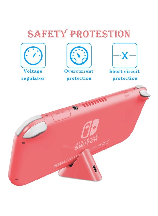 Charging Dock for Nintendo Switch Lite, Charging Stand Station Compatible with Nintendo Switch (Coral) - Image 3
