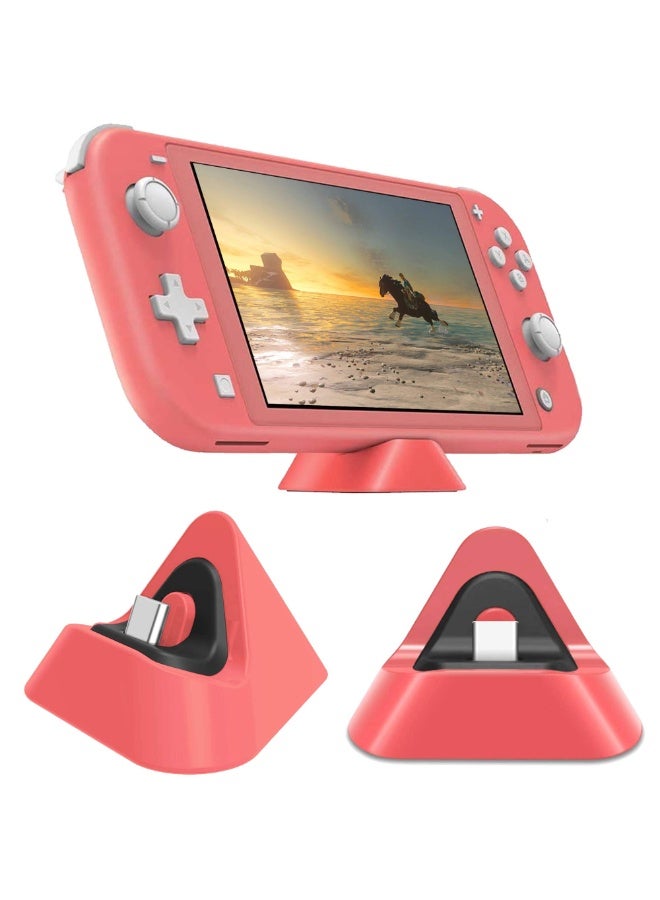 Charging Dock for Nintendo Switch Lite, Charging Stand Station Compatible with Nintendo Switch (Coral) - Image 2