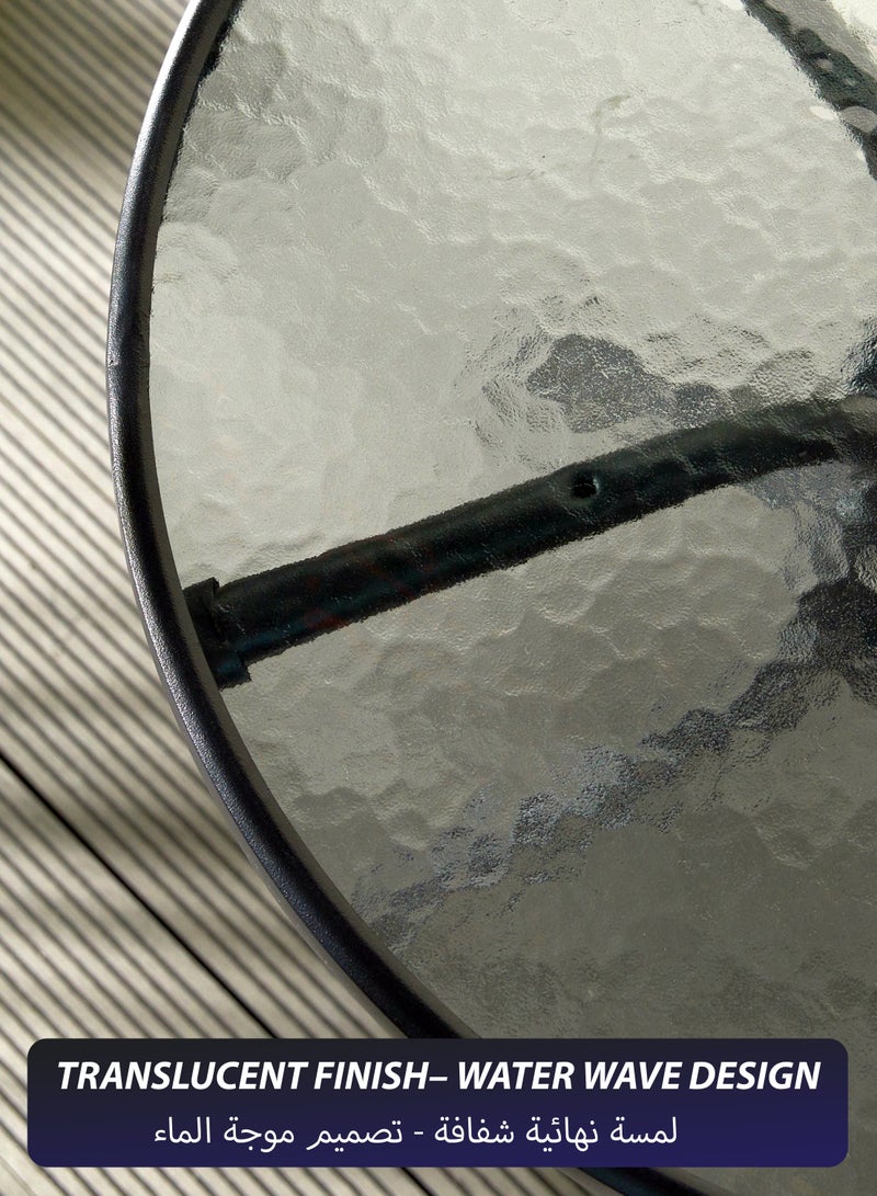 Toshionics Round Glass Table with Water Ripple Top and Metal Frame – Ideal for Patio, Backyard, Balcony, Garden, Lawn, Terrace, Porch, Deck, Poolside, Kitchen, Dining Area, Living Room, Café & Coffee Shops, 60×70 cm - Image 5