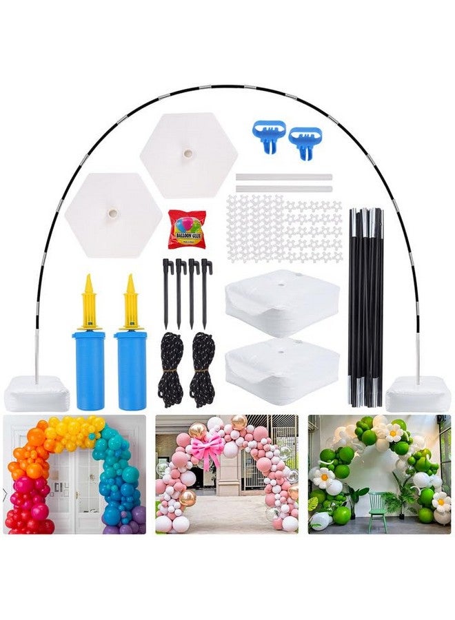 JOYYPOP Improved Balloon Arch Kit, 10ft Wide & 9ft Tall Balloon Arch Stand with Base for Birthday Baby Shower Graduation Party Decorations Wedding Supplies With 2 Handheld Pumps - Image 1