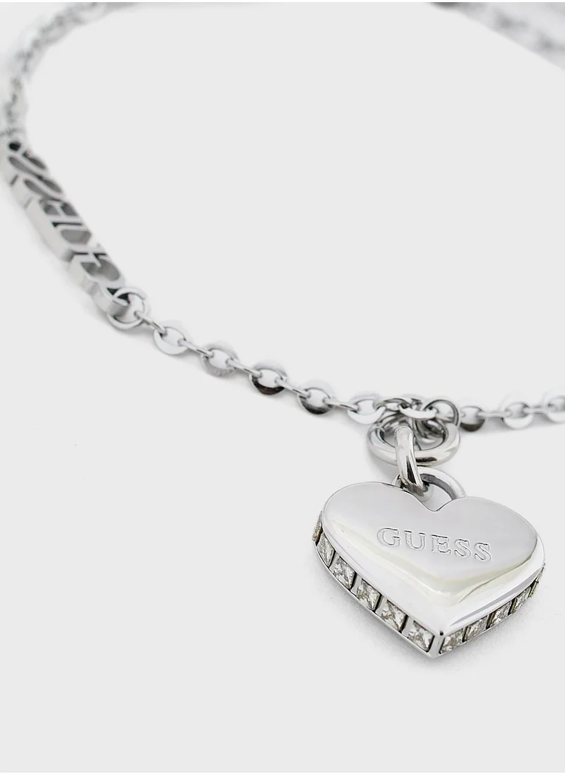 GUESS Heart Charm Bracelet