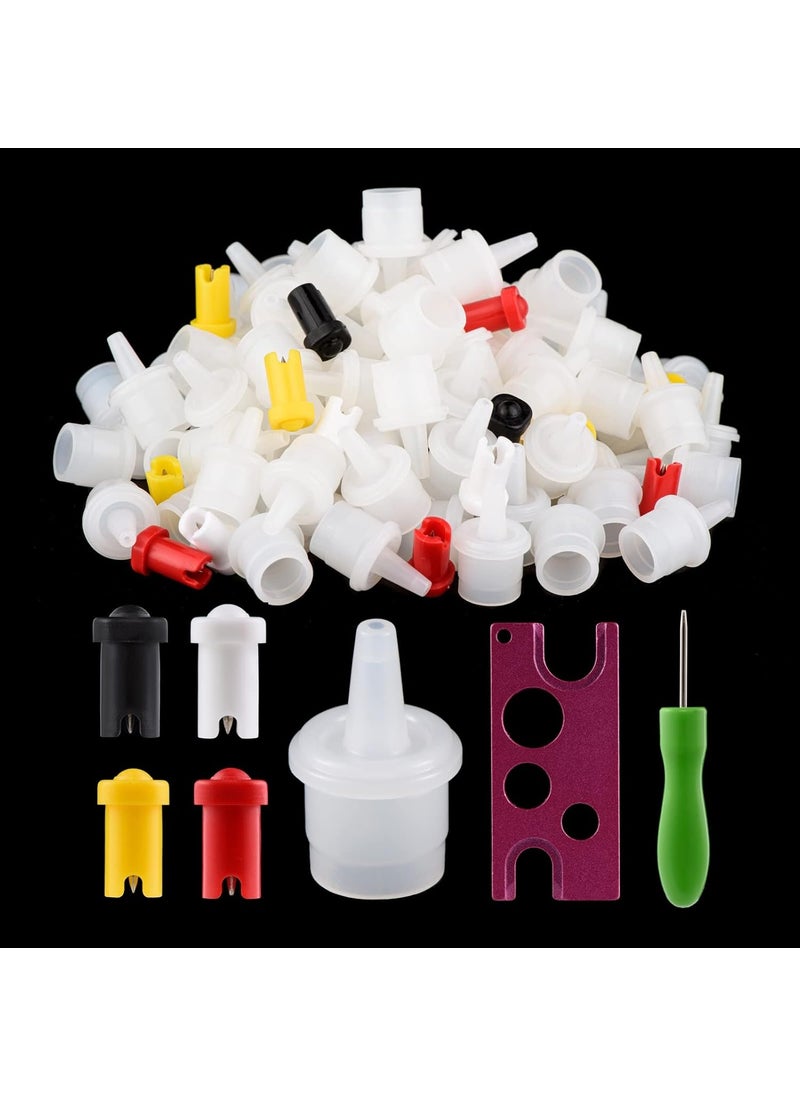 ekysso - 62 PCS Lash Glue Replacement Kit, Eyelash Glue Accessories, Plastic & Aluminium Alloy, Kit, Lash Glue Top Replacement Kit, Mix Color, 62 Milliliters - Image 1