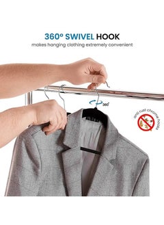 Home & More Black Non-Slip Velvet Clothes Hanger Set of 50 pieces  - Image 2