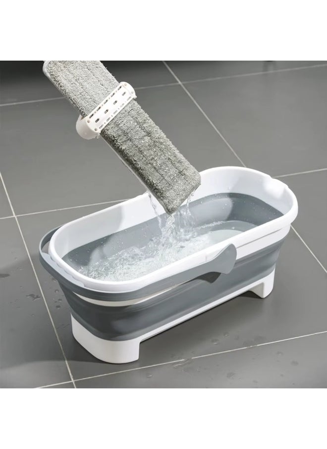 Premium Microfiber Floor Mop - With Foldable Bucket for Easy Storage, Faster Cleaning and Lasting Cleanliness
