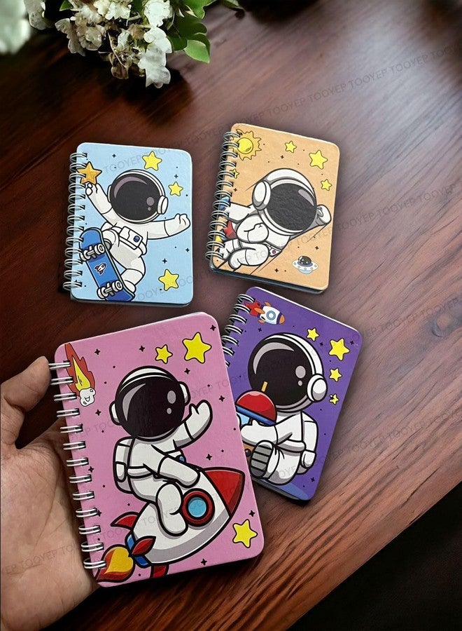 TOOYEP 4 pieces Space Astronaut theme mini pocket spiral diary for Party return gifts/Stylish small size notebook,cute school Stationary journals memo pads for kids boys & girls - Image 5