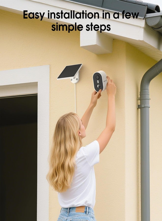 ARCCTV 4MP Surveillance Camera with Solar Panel, Outdoor WiFi Wireless Security Camera, Full Color Night Vision, Two-Way Audio, 2.4 GHz WiFi, C2, 2-Pack - Image 4