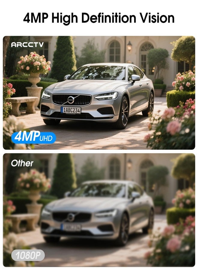 ARCCTV 4MP Surveillance Camera with Solar Panel, Outdoor WiFi Wireless Security Camera, Full Color Night Vision, Two-Way Audio, 2.4 GHz WiFi, C2, 2-Pack - Image 3
